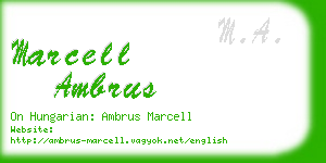 marcell ambrus business card